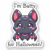 Ik ben Batty voor Halloween Personalized Sticker (Voorkant)