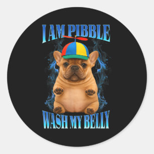 Ik ben bble was mijn buik grappig bble kinderen je ronde sticker