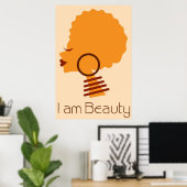 Ik ben Beauty Natural Hair Poster (Thuiskantoor)