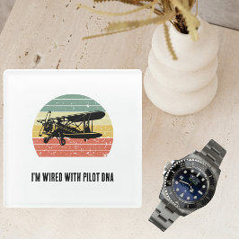 Ik ben bedraad met DNA van de piloot, grappig,  re Glazen Onderzetter