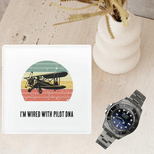 Ik ben bedraad met DNA van de piloot, grappig,  re Glazen Onderzetter