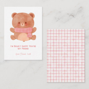 'Ik ben Beer-y Happy You're My Friend' Kinder Vale Notitiekaartje