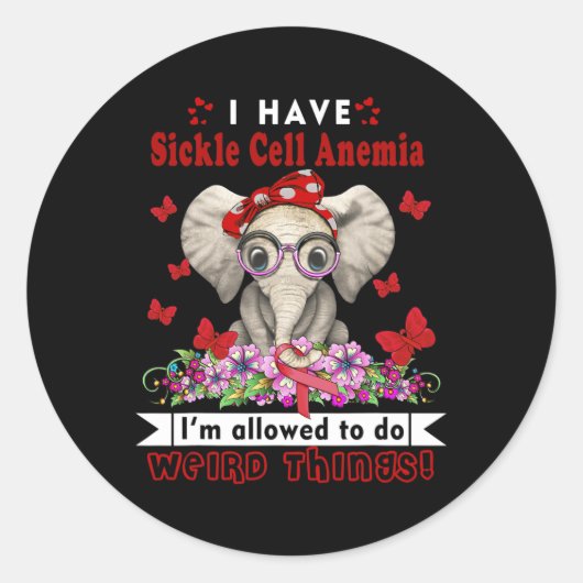 Ik ben bekend met sikkelcelanemie ronde sticker (Voorkant)