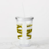 Ik ben beledigd politie tape niet kruisen acryl drinkbeker (Links)