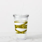 Ik ben beledigd politie tape niet kruisen acryl drinkbeker (Achterkant)