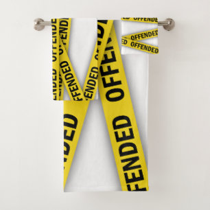 Ik ben beledigd politie tape niet kruisen bad handdoek
