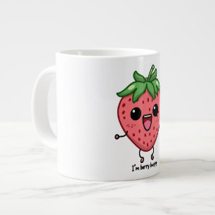 Ik ben Berry Happy schattige kawaii aardbei spring Grote Koffiekop