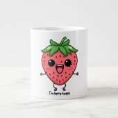 Ik ben Berry Happy schattige kawaii aardbei spring Grote Koffiekop (Voorkant)
