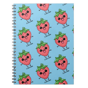 Ik ben Berry Happy schattige kawaii aardbei spring Notitieboek