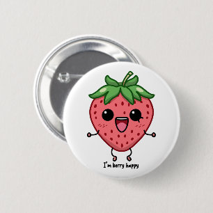 Ik ben Berry Happy schattige kawaii aardbei spring Ronde Button 5,7 Cm