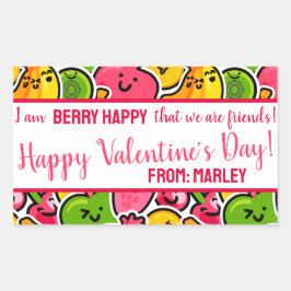 Ik ben BERRY HAPPY we zijn Vrienden, Valentijnsdag Rechthoekige Sticker