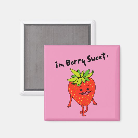 Ik ben Berry Sweet. - Funny Fruit Pun Magneet (Voorkant / Achterkant)