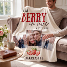 Ik ben Berry Verliefd Paar Foto's Fleece Deken