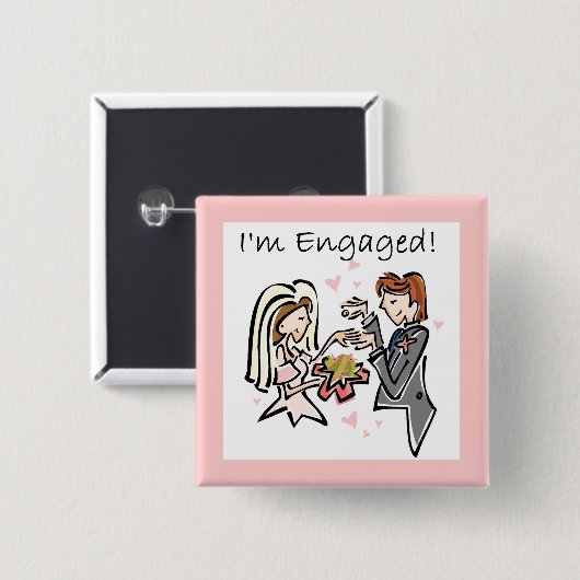 Ik ben betrokken vierkante button 5,1 cm (Voorkant /achterkant)