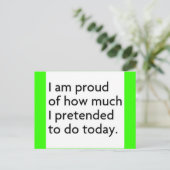 IK BEN BEWUST VAN HOEVEEL IK VAN PLAN BEN VANDAAG BRIEFKAART (Staand voorkant)