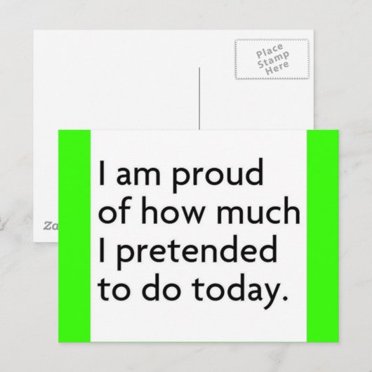 IK BEN BEWUST VAN HOEVEEL IK VAN PLAN BEN VANDAAG  BRIEFKAART (Voorkant / Achterkant)