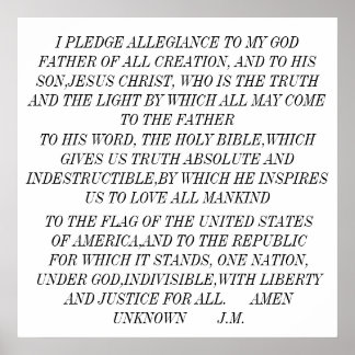 IK BEN BEWUST VAN MIJN GOD VADER VAN ALLE CRE... POSTER