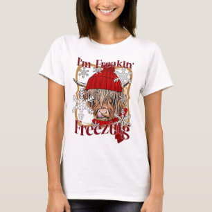 Ik ben bezig met het bevriezen van Funny Heifer Ko T-shirt