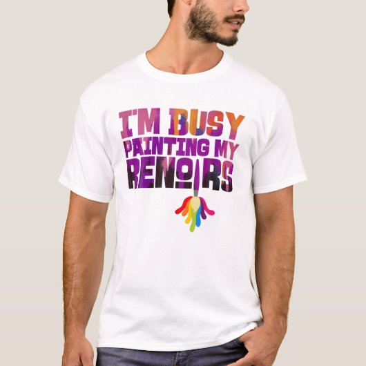 Ik ben bezig met het schilderen van grappige artis t-shirt (Voorkant)