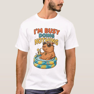 Ik ben bezig met niets grappig capybara t-shirt