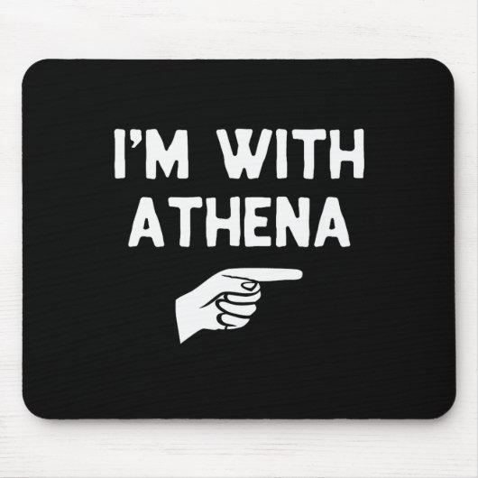 Ik ben bij Athena Grappige Halloween Matching Kost Muismat (Voorkant)