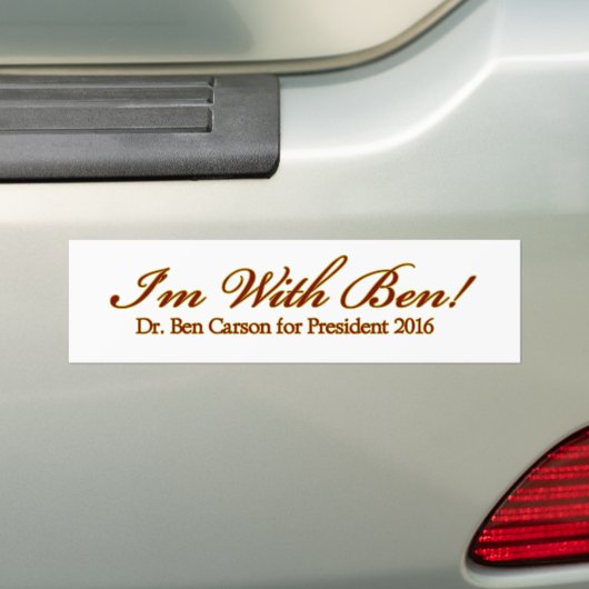 Ik ben bij Ben. Bumpersticker (Op auto)
