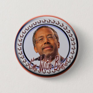 Ik ben bij Ben.  Knoop Ronde Button 5,7 Cm