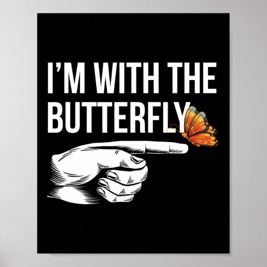 Ik ben bij Butterfly Party matching koppels Hallow Poster (Voorkant)