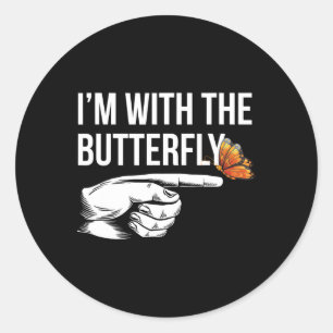 Ik ben bij Butterfly Party matching koppels Hallow Ronde Sticker