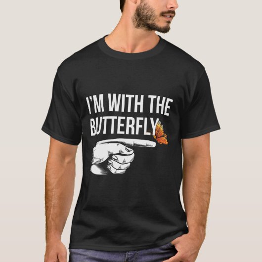 Ik ben bij Butterfly Party matching koppels Hallow T-shirt (Voorkant)