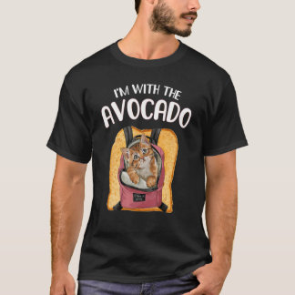 Ik ben bij de Avocado Toast Halloween Avocado Cat T-shirt