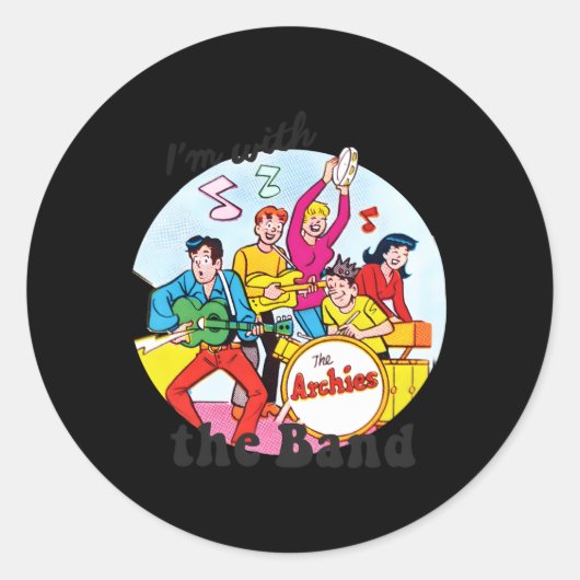 Ik ben bij de band Archie Comics Ronde Sticker (Voorkant)
