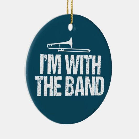 Ik ben bij de Band Funny Trombone Player Keramisch Ornament (Rechts)