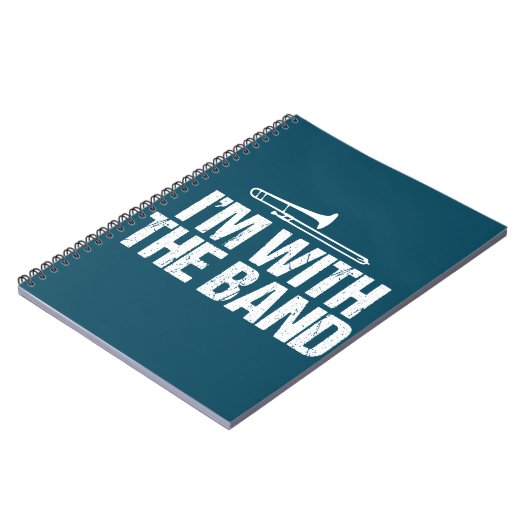 Ik ben bij de Band Funny Trombone Player Notitieboek (Linkerzijde)