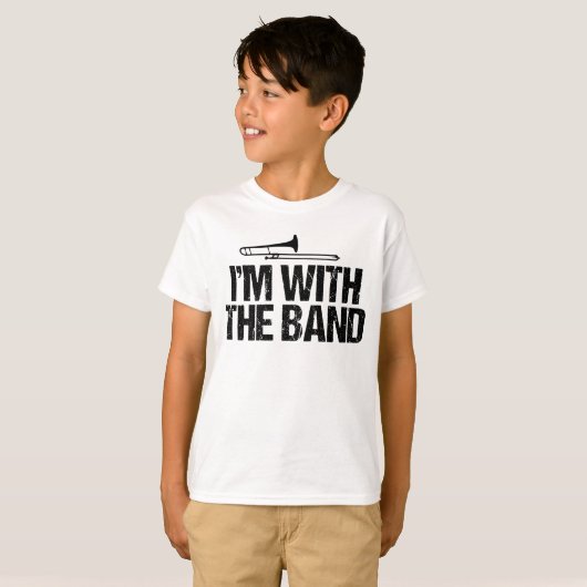 Ik ben bij de Band Funny Trombone Player T-shirt (Voorkant volledig)