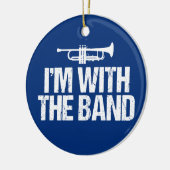 Ik ben bij de Band Funny Trumpet Keramisch Ornament (Links)