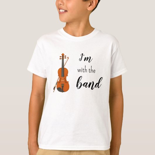 Ik ben bij de Band Violin Kids Shirt (Voorkant)