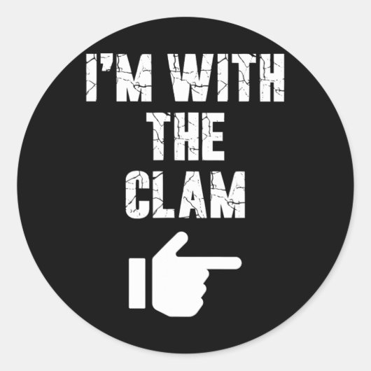 Ik ben bij de Clam Fun Easy Playful Halloween Cost Ronde Sticker (Voorkant)