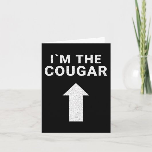 Ik ben bij de Cougar Humor Halloween Birthday Gift Kaart (Voorkant)