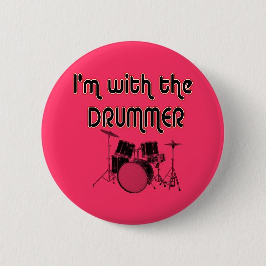 IK BEN BIJ DE DRUMMER RONDE BUTTON 5,7 CM (Voorkant)