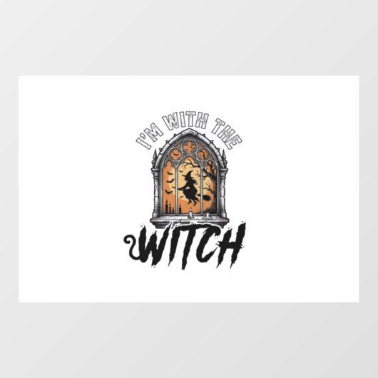 Ik Ben Bij De Heks Vintage Halloween Raamsticker (Vel)