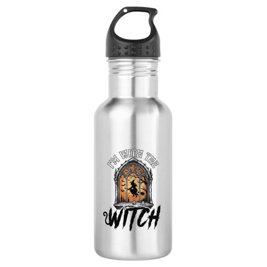 Ik Ben Bij De Heks Vintage Halloween Waterfles (Voorkant)
