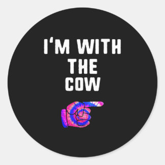 Ik ben bij de Koe Tie Dye Gifts Ronde Sticker