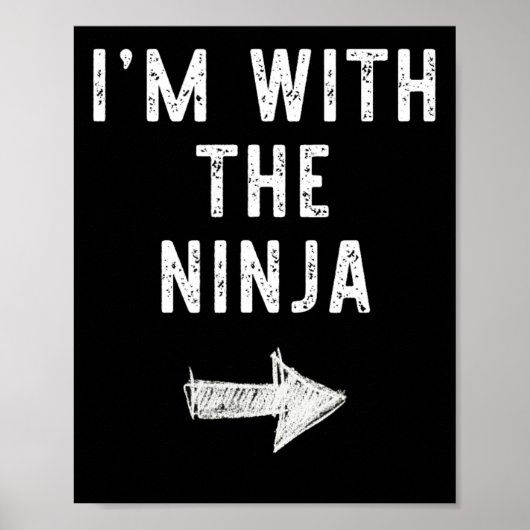 Ik ben bij de Ninja Costume Halloween Matching Cou Poster (Voorkant)