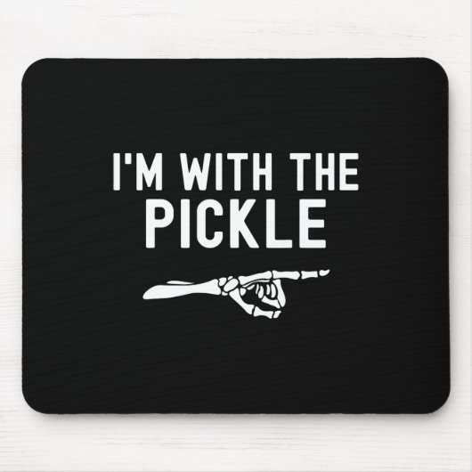 Ik ben bij de Pickle Funny Halloween Pickle Skelet Muismat (Voorkant)