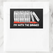 Ik ben bij de verboden boeken rechthoekige sticker (Tas)