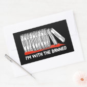 Ik ben bij de verboden boeken rechthoekige sticker (Envelop)