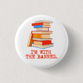 Ik ben bij de verboden boeken ronde button 3,2 cm (Voorkant)