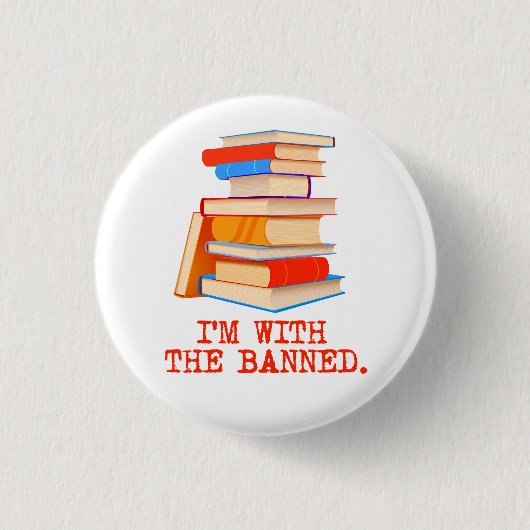 Ik ben bij de verboden boeken ronde button 3,2 cm (Voorkant)