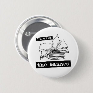 Ik ben bij de verboden boeken ronde button 5,7 cm